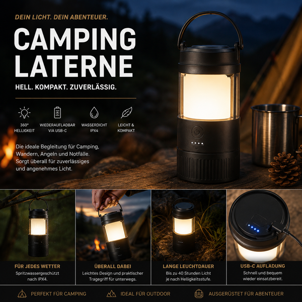 LED Camping Laterne – Zuverlässiges Licht für jedes Abenteuer